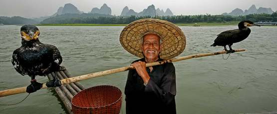 Cormorant fishing show Yangshuo Village Inn